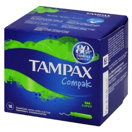 Тампони гігієнічні Тампакс (Tampax) compak super №16